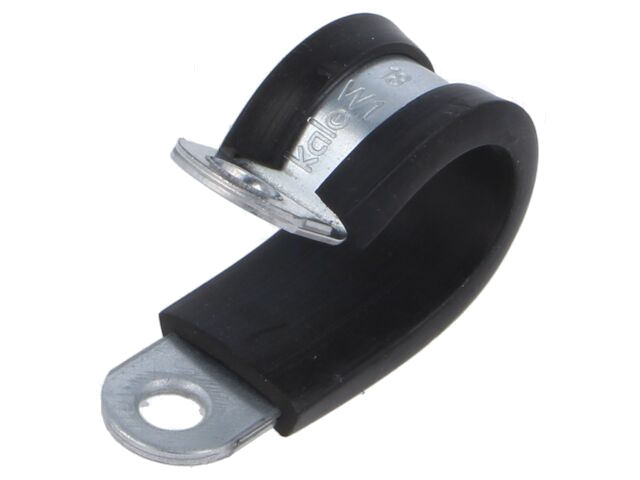 Bevestigingsbeugel; Øbundel: 18mm; W: 15mm; staal; Ømont.op: 6,4mm Bevestigingsbeugel; Øbundel: 18mm; W: 15mm; staal; Ømont.op: 6,4mm